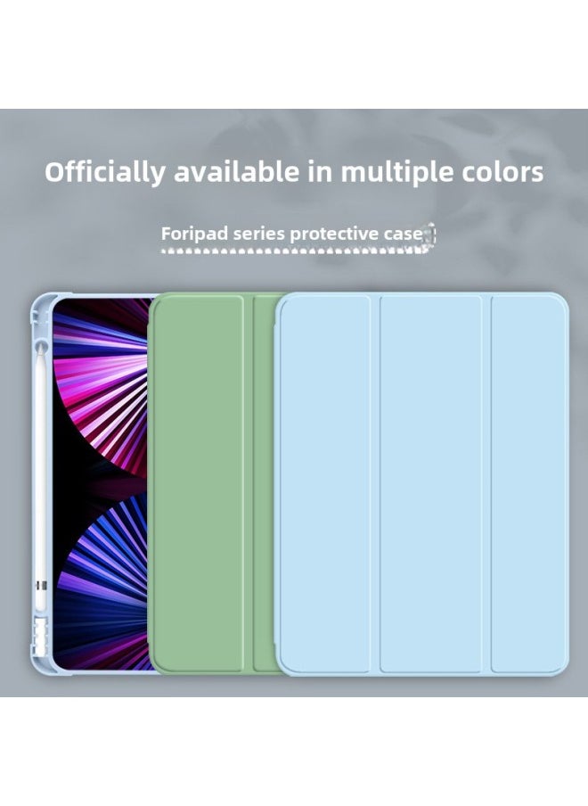 Generic - For Ipad10 Generation 10.9 Protective Case All-inclusive Anti-drop Case IPad10.2 Protective Case Pro11 Silicone Soft Case-Color:Solid Color Pen Slot White Ice Blue-Applicable Model:ipad 10 Generatio - Image 1
