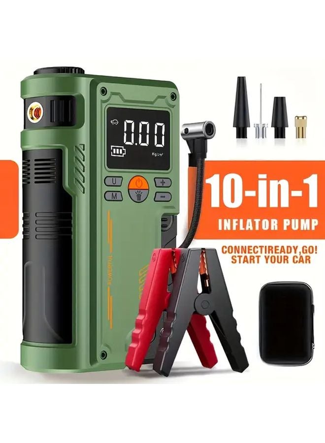 Type A Heavy Duty Car Smart Emergency Inflator Portable Jump Starter Air Compressor 150PSI Digital Tire Pump - Image 1