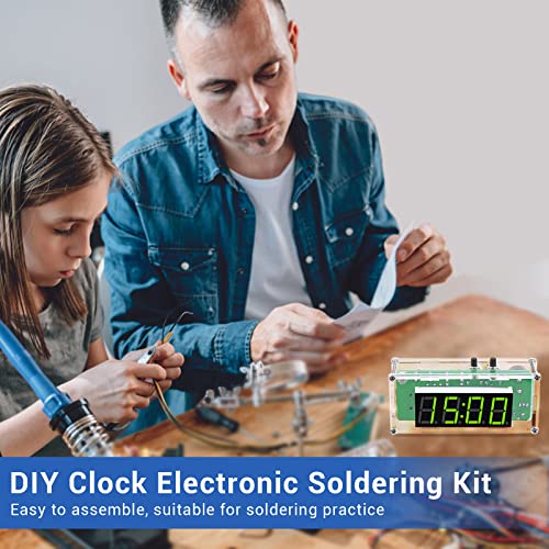 MiOYOOW TJ-56-428 4-Digit Digital DIY Clock Kits with Acrylic Shell, DIY Alarm Clock Soldering Practice Kit for Students and DIYers, DIY Electronics Kit for Learning Electronics - Image 5
