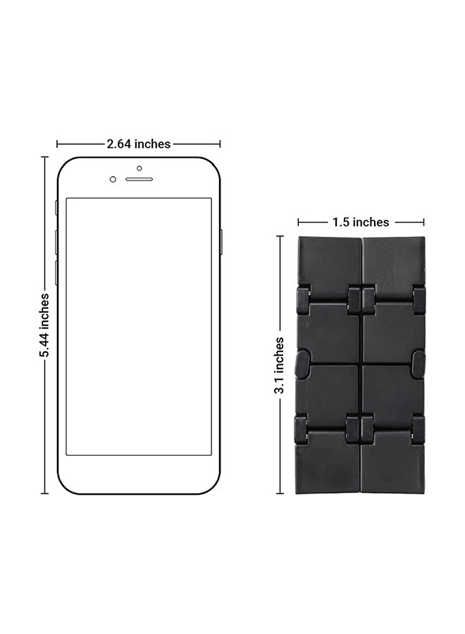 مكعب روبيك عالي الجودة لتخفيف التوتر للأطفال والكبار، أسود 3.14 x 1.57 x 0.79بوصة - Image 3