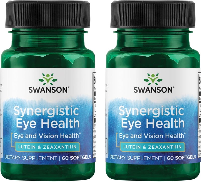 Swanson Lutein  Zeaxanthin Synergistic Eye Health Vision Retina Macula Supplement Lutein 20 mg  OmniXan Zeaxanthin 2 mg 60 Softgels Sgels 2 Pack