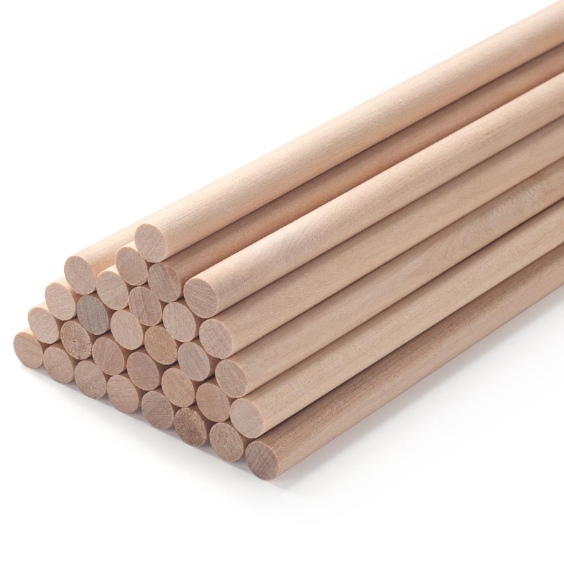 Coowayze Wooden Dowel Rods Wood Dowels for Crafts,30 PCS 5/16 x 12 Wooden Sticks for Crafts, Round Macrame Dowels, Unfinished Hard Wood Sticks for Crafting, Arts and DIYers, Crafting, Tiered Cake Support - Image 1