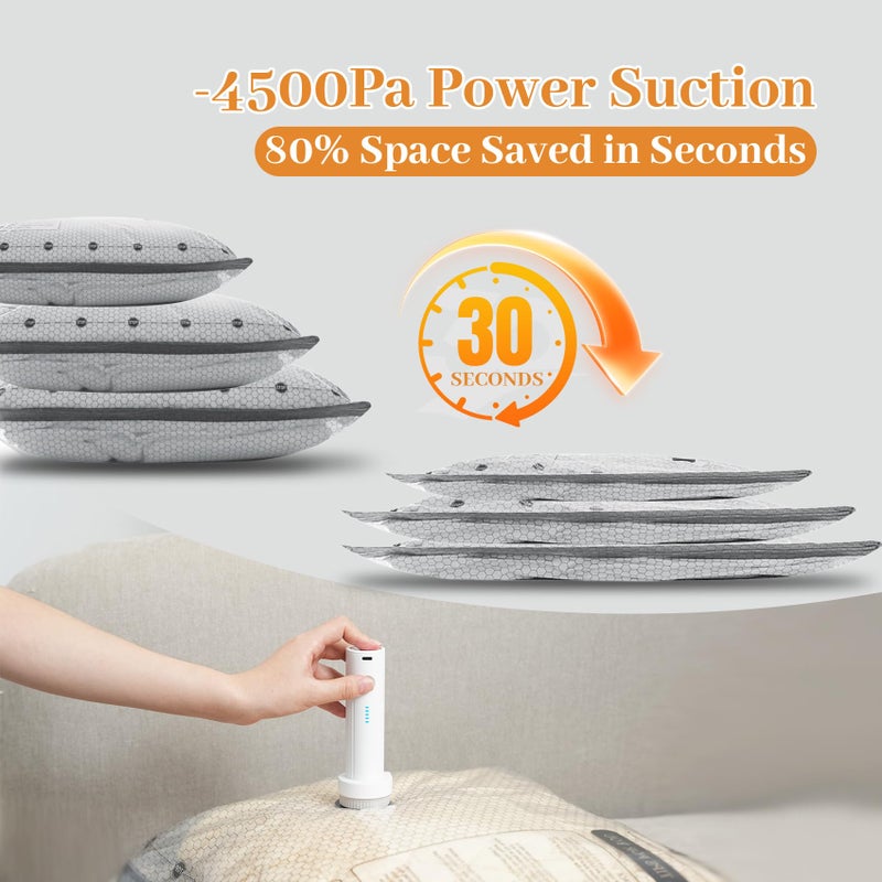 ADTO Travel Vacuum Seal Bags for Clothing with Portable Electric Pump, 15 Pack Space Saver Vacuum Storage Bag, Compression Packing Bag for Clothes Luggage & Suitcase, Cruise Vacation & Home Essentials - Image 2