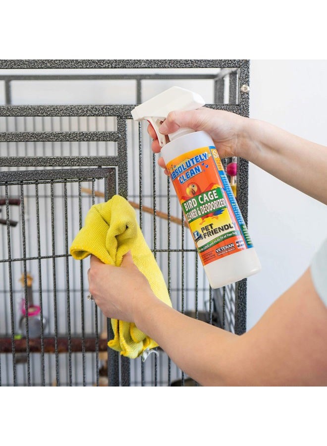 Absolutely Clean Amazing Bird Cage Cleaner and Deodorizer - Just Spray/Wipe - Safely & Easily Removes Bird Messes Quickly and Easily - Veterinarian Approved - Made in the USA - Image 4