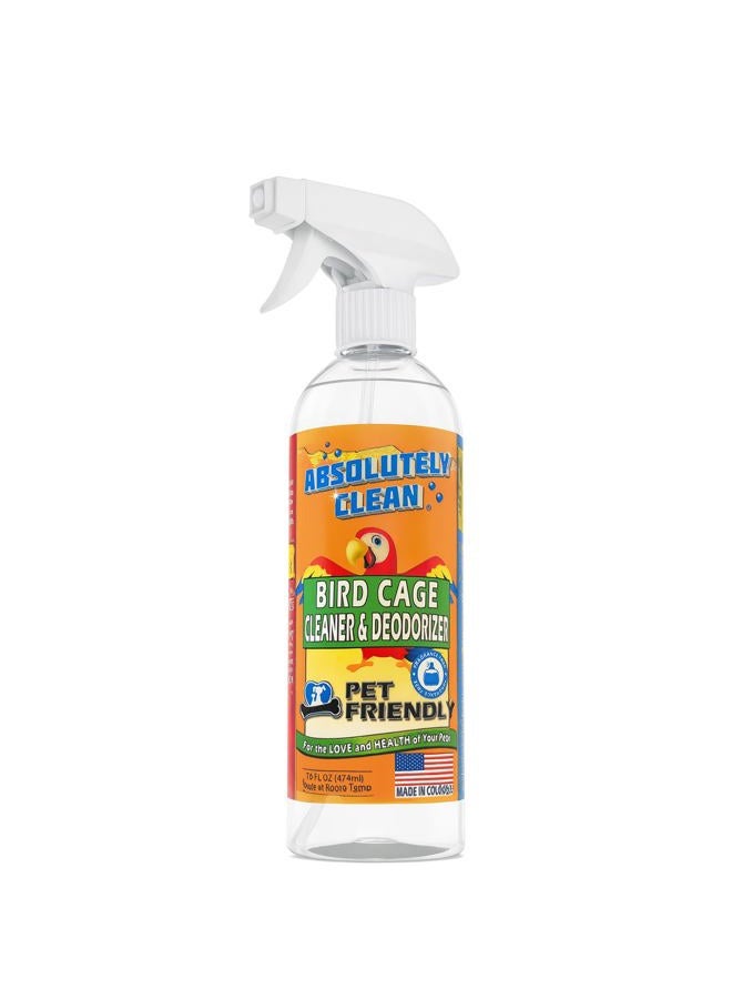 Absolutely Clean Amazing Bird Cage Cleaner and Deodorizer - Just Spray/Wipe - Safely & Easily Removes Bird Messes Quickly and Easily - Veterinarian Approved - Made in the USA - Image 1