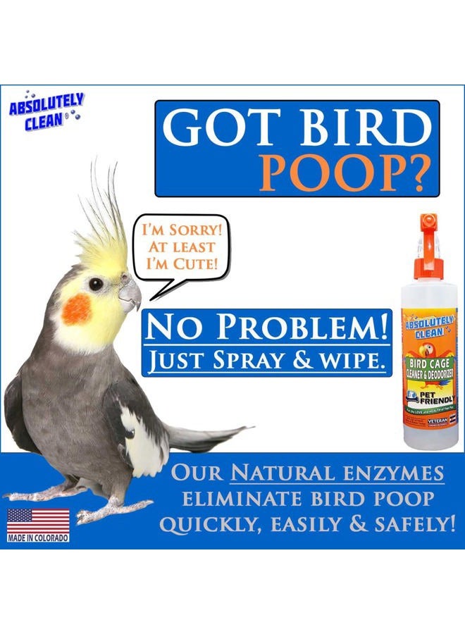 Absolutely Clean Amazing Bird Cage Cleaner and Deodorizer - Just Spray/Wipe - Safely & Easily Removes Bird Messes Quickly and Easily - Veterinarian Approved - Made in the USA - Image 2