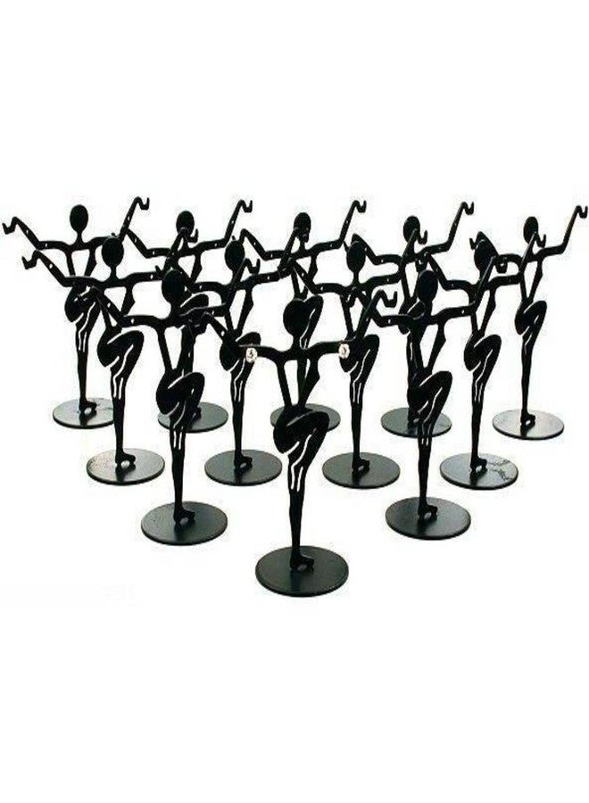 FindingKing 12 Black Metal Earring Dancers Jewelry Showcase Display Stands 3.25"