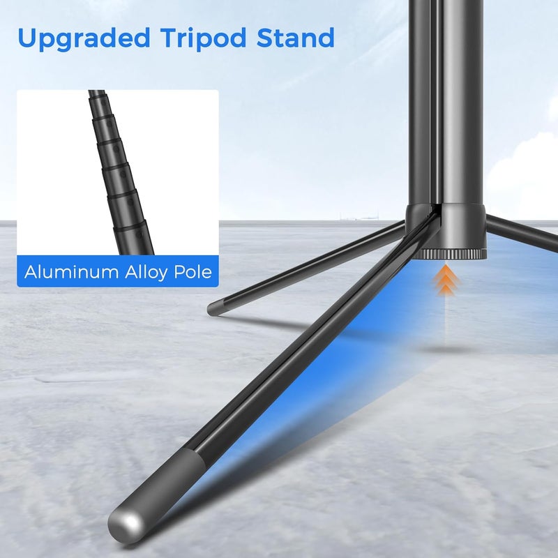 Liphisy Selfie Stick Travel Tripod for Cell Phone with Remote Control and Phone Holder, Extendable Selfie Stick for iPhone, iPhone Tripod for Video Recording, 72 Inch, Black - Image 2