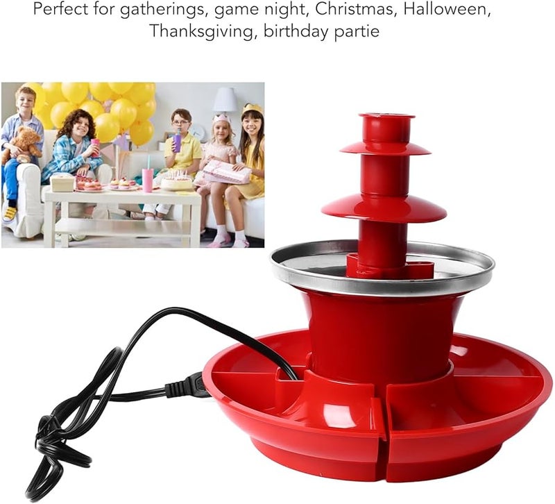 AYNEFY Portable Mini Chocolate Fondue Fountain Detachable Three Layer Party Games - Image 3