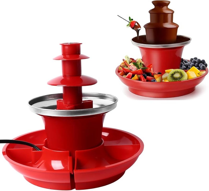 AYNEFY Portable Mini Chocolate Fondue Fountain Detachable Three Layer Party Games - Image 2