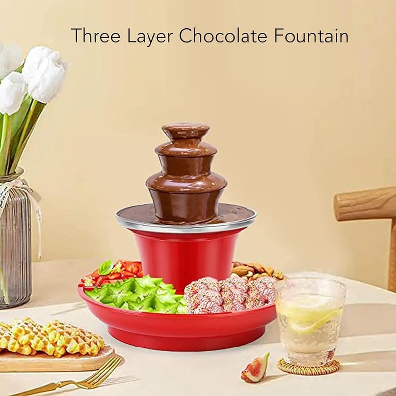 AYNEFY Portable Mini Chocolate Fondue Fountain Detachable Three Layer Party Games - Image 5