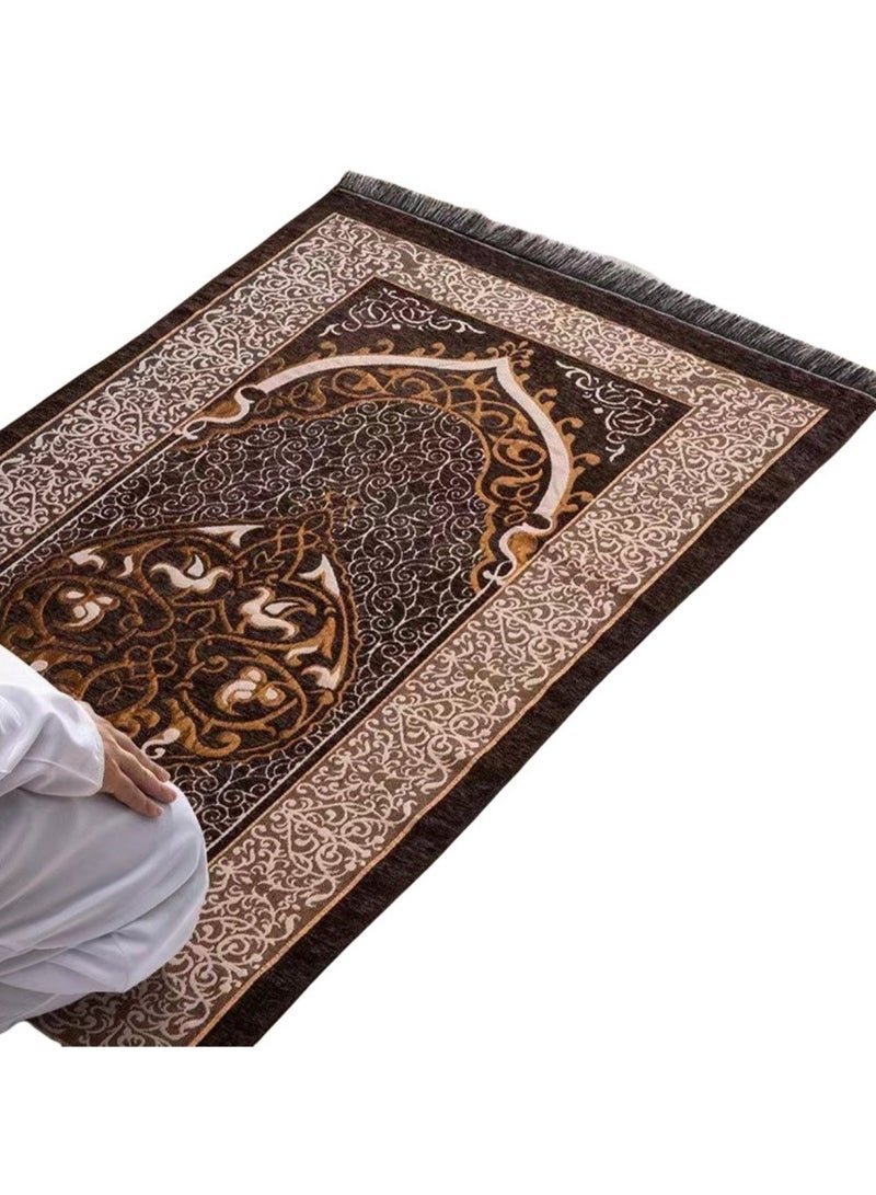 Huitich Embroidered Prayer Mat Set with Beads and Storage Box, Gold  - Image 2