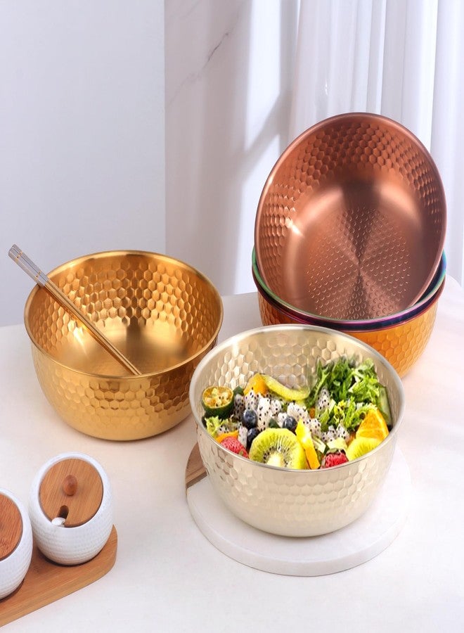 DOCBLACK Stainless Steel 80 oz Large Salad Bowl sets with Serving Utensils 12 Inch Salad Spoon and Fork Serving set, Fruit Salad Mixing Bowl Server set of 3, for Hosting Party Kitchen Essentials (Rose Gold) - Image 4