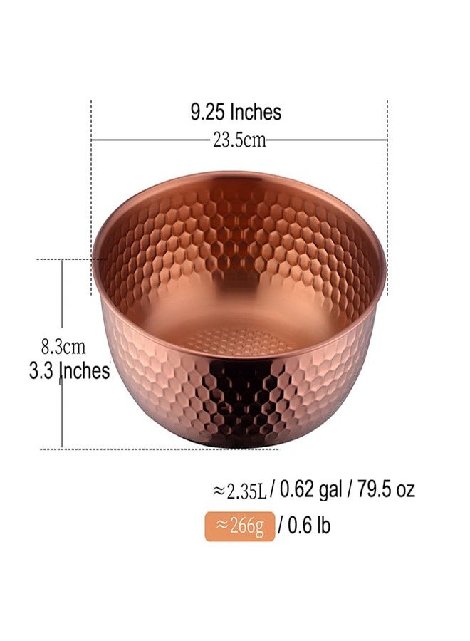 DOCBLACK Stainless Steel 80 oz Large Salad Bowl sets with Serving Utensils 12 Inch Salad Spoon and Fork Serving set, Fruit Salad Mixing Bowl Server set of 3, for Hosting Party Kitchen Essentials (Rose Gold) - Image 3