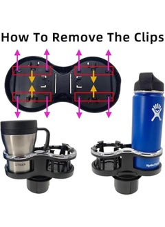 HOOKOR 2 in 1 Large Car Cup Holder Extender Adapter with Adjustable Base, Wider Diameter, Universal Car Cup Holder and Organizer for Snack Bottles Cups Drinks New Upgraded  - Image 3