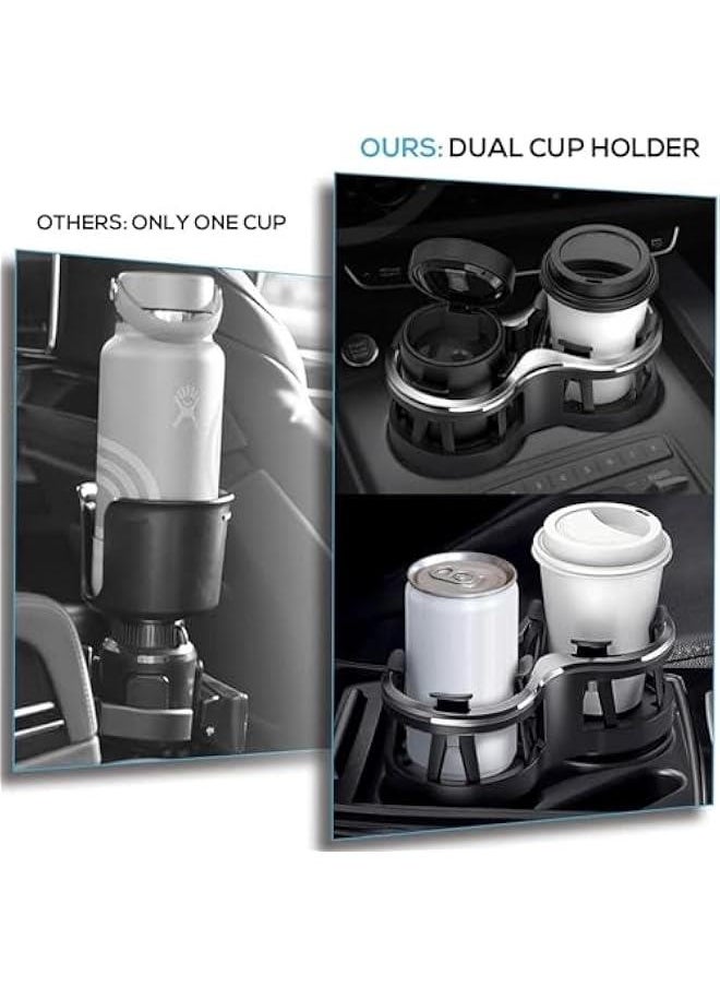 HOOKOR - 2 in 1 Large Car Cup Holder Extender Adapter with Adjustable Base, Wider Diameter, Universal Car Cup Holder and Organizer for Snack Bottles Cups Drinks New Upgraded - Image 1