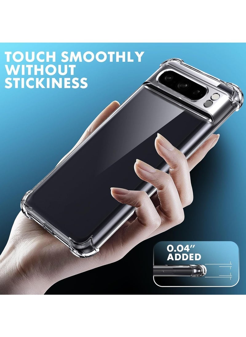 ELTRAZONE Case for Google Pixel 8 Pro Phone case, with 1 Piece Screen Protector, TPU Bumper Shockproof Silicone Fullbody Protective Case Cover for Google Pixel 8 Pro, Transparent - Image 3