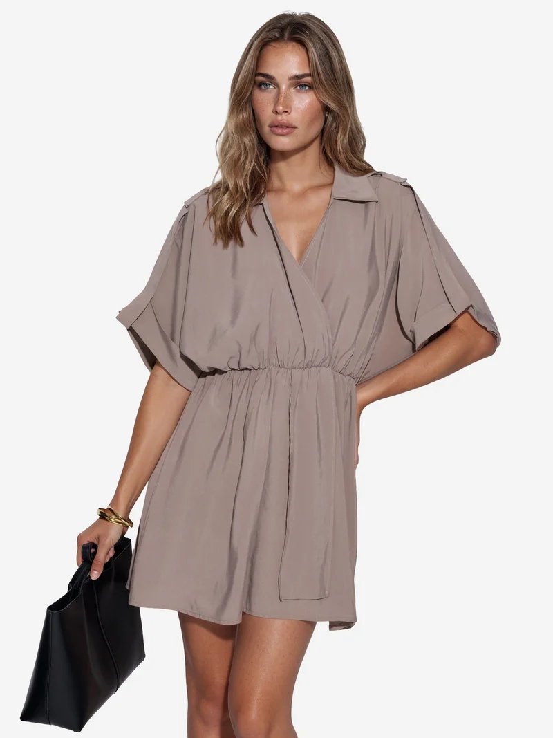 Busem BUSEM Textured Mini Wrap Dress