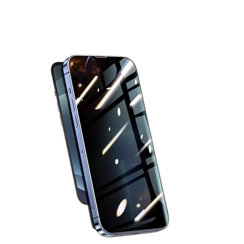 Glass Phone Case for iPhone 14 / 14 Plus / 14 Pro / 14 Pro Max with Anti-Fingerprint and Privacy Screen Protection plus Dust-Proof plus Tempered Glass in Blue - Image 3