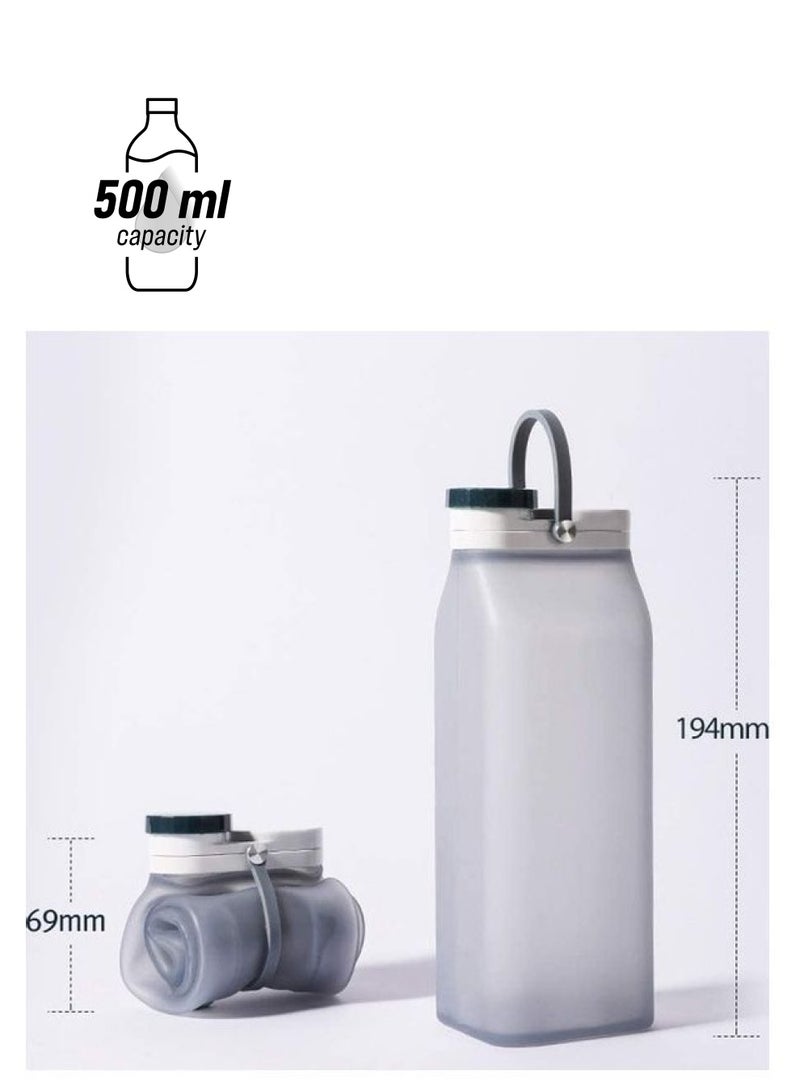 Loquat Collapsible Silicone Water Bottle Clear - Image 1
