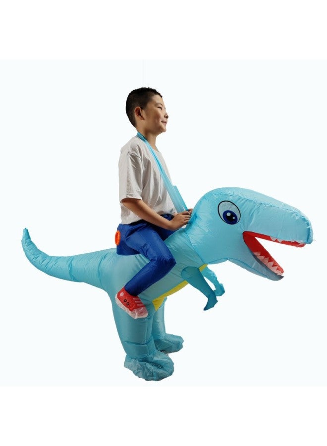 Loquat T-Rex Inflatable Suit Adult Costume Inflatable Suit Children Dinosaur Inflatable Cospiay Costume-Color:Light Blue Big-headed Dinosaur-Specifications:Children's Model - Image 1