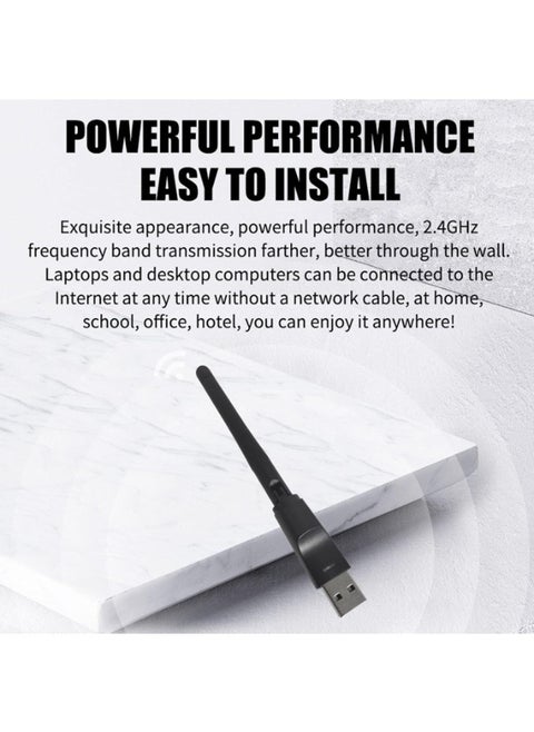 كرت شبكة لاسلكي USB عدد 2 مع هوائي 2 ديسيبل – شريحة MT7601 لتوصيل واي فاي للكمبيوتر وأجهزة الاستقبال