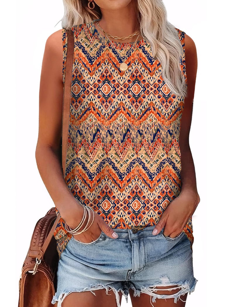 Sampeel Womens Tank Tops Loose Casual Summer Tops for Women 2026 Trendy Floral Ladies Blouses S - Image 2