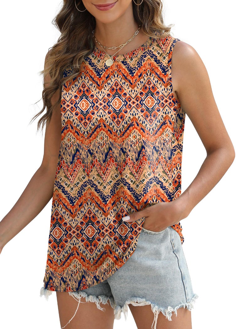 Sampeel Womens Tank Tops Loose Casual Summer Tops for Women 2026 Trendy Floral Ladies Blouses S - Image 4