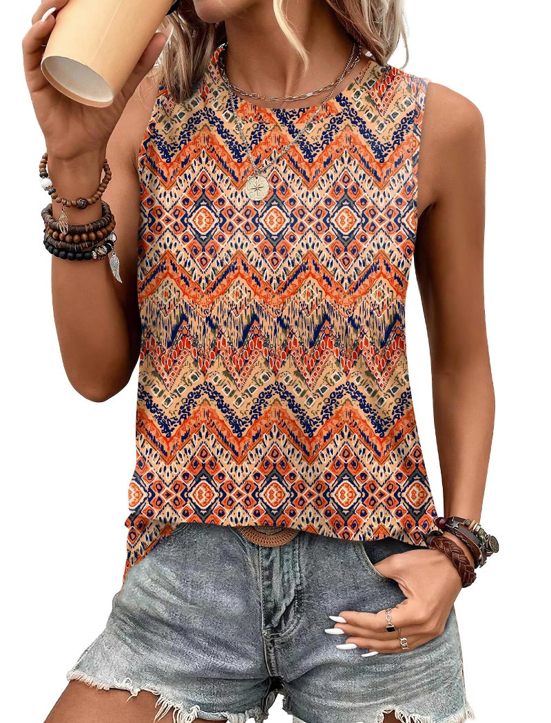 Sampeel Womens Tank Tops Loose Casual Summer Tops for Women 2026 Trendy Floral Ladies Blouses S - Image 1
