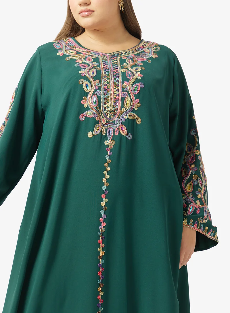 Khizana  Plus Size Embroidered Jalabiya for Women | Best Price UAE