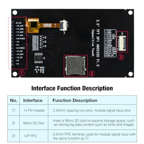 Hosyond 3.5 inch 320x480 IPS Capacitive Touch Screen LCD Module SPI Serial ST7796U Driver for Arduino R3/Mega2560 - Image 4