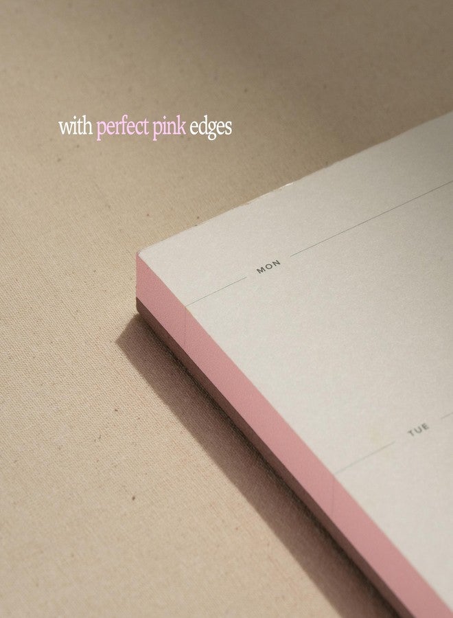 Kunitsa Co. Weekly To-Do List Notepad - Desk Pad for Work and Study, Pink, 11.7x8.3 Inches - Image 3