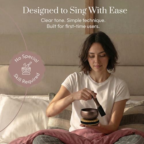 Silent Mind Tibetan Singing Bowl Set – Easy to Play & Beginner Friendly Meditation Bowl with Cushion & Mallet | Stress Relief & Mindfulness | Gift-Ready - Image 2
