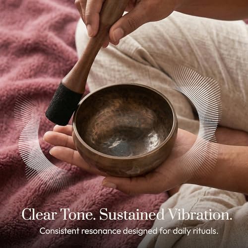Silent Mind Tibetan Singing Bowl Set – Easy to Play & Beginner Friendly Meditation Bowl with Cushion & Mallet | Stress Relief & Mindfulness | Gift-Ready - Image 3