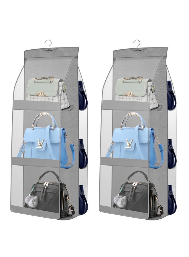 Oxbow OxbOw 2Pcs Combo Handbag Organizer, Bag Organiser For Ladies Handbags, Purse Organiser For Handbag, Closet Organizer For Wardrobe, Tote Bag Organiser, Bag Hanger, 90 X 35 X 35 Cm (2 Pcs Grey) - Image 1