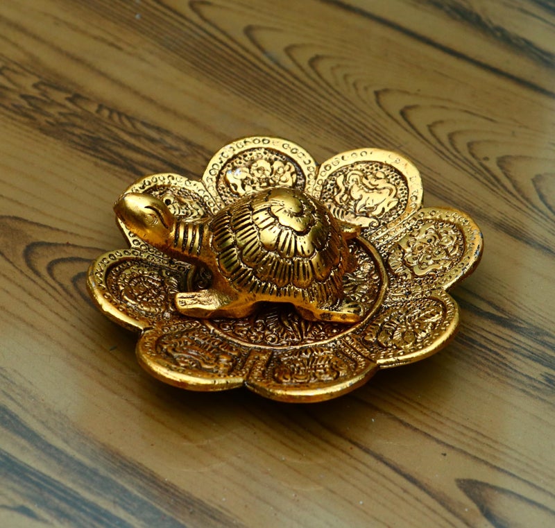 CHHARIYA CRAFTS Metal Feng Shui Tortoise On Plate for Good Luck Decorative Showpieces - Image 4
