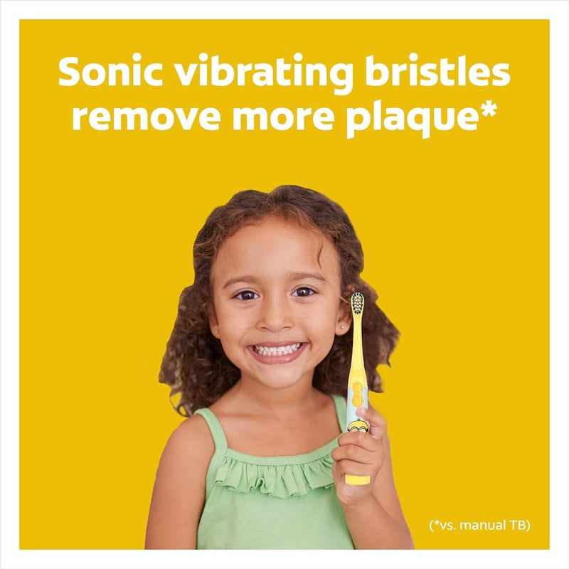 Colgate Minions Kids Toothbrush BatteryPowered Toothbrush for Kids with Extra Soft Bristles Yellow Toothbrush for Ages 3 and Up Includes 1 AA Battery 1 Pack - Image 5