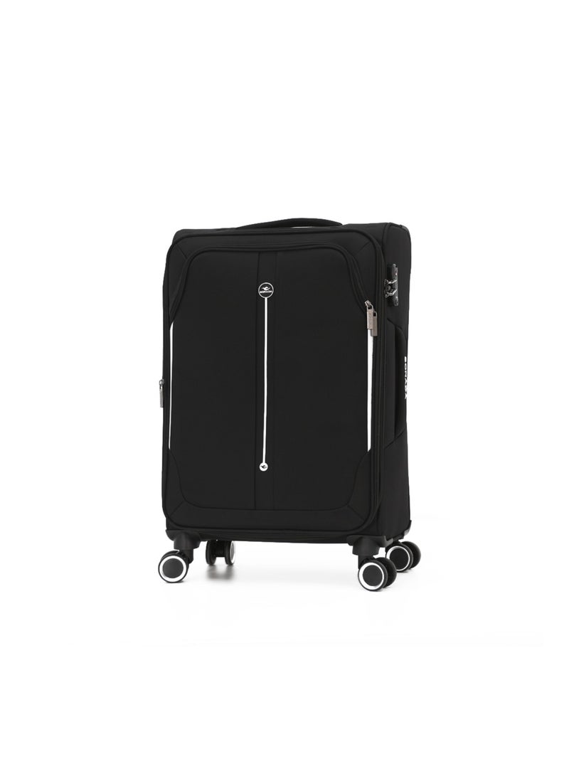 SONADA Softside Luggage Spinner Trolley Bag 3 Pieces Set,Black (S-20",M-24",L-28") - Image 2
