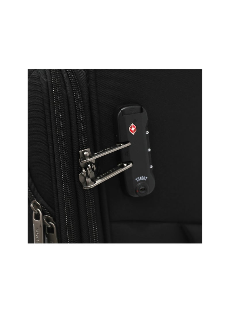 SONADA Softside Luggage Spinner Trolley Bag 3 Pieces Set,Black (S-20",M-24",L-28") - Image 4