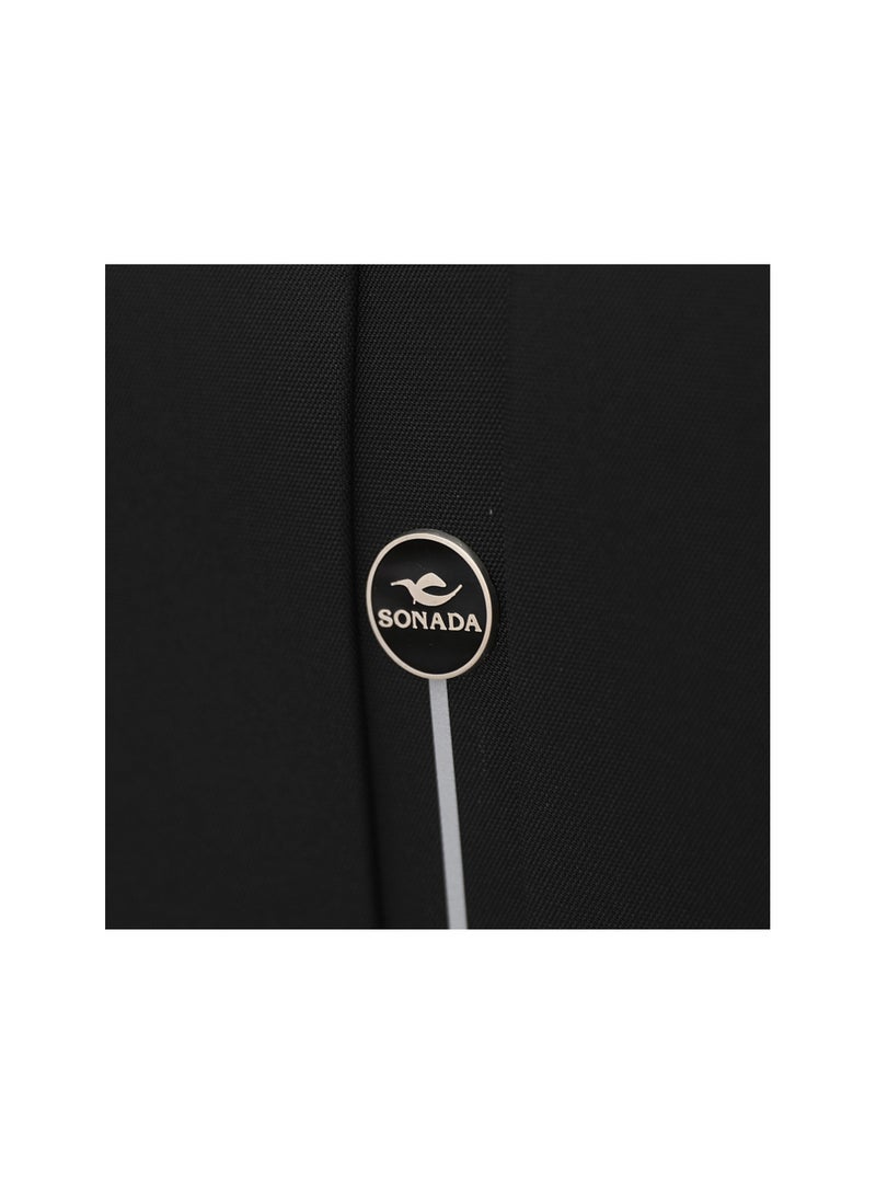 SONADA Softside Luggage Spinner Trolley Bag 3 Pieces Set,Black (S-20",M-24",L-28") - Image 3