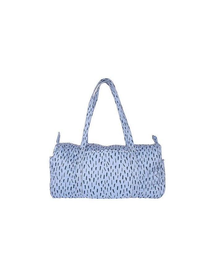 MOM'S HOME - Born Baby Organic Cotton Travel Bag Diaper Multipurpose Carry Bags For Mothers (Blue Large) - Image 1