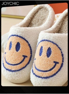 Joychic Winter Warm Smiley Face Designed Bedroom Slippers White/Yellow for Men Women  - Image 3