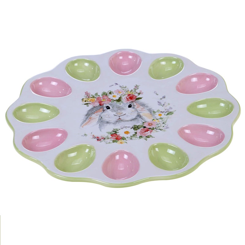 Certified International Certified International Sweet Bunny 3D Egg Plate 1225 Diameter x 1 Multicolored 
