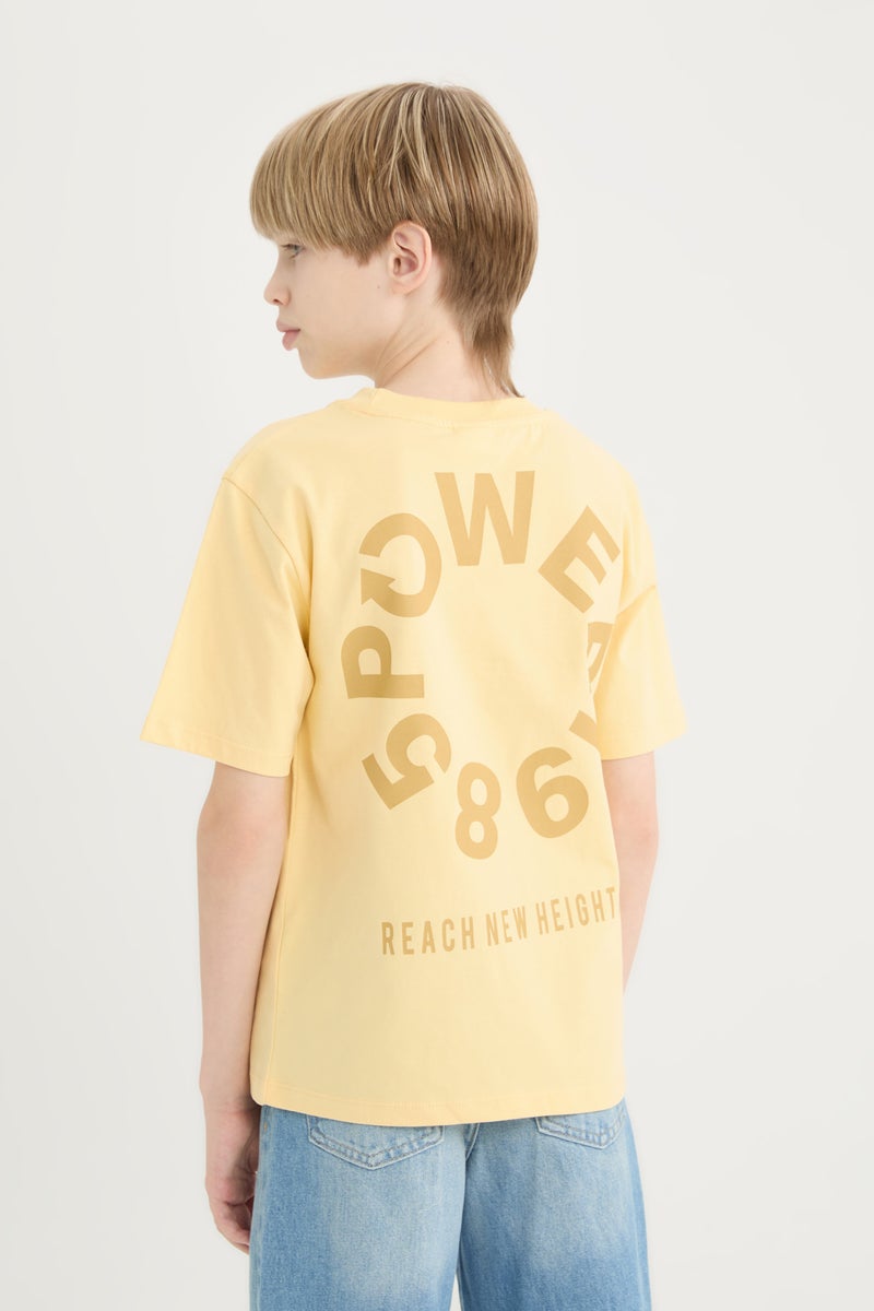 DeFacto Yellow Boy Oversize Fit Printed Short Sleeve T-Shirt Casual - Image 1