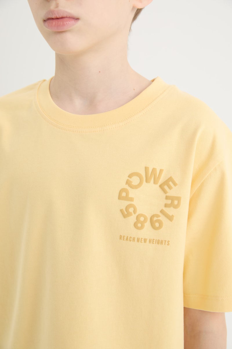 DeFacto Yellow Boy Oversize Fit Printed Short Sleeve T-Shirt Casual - Image 4