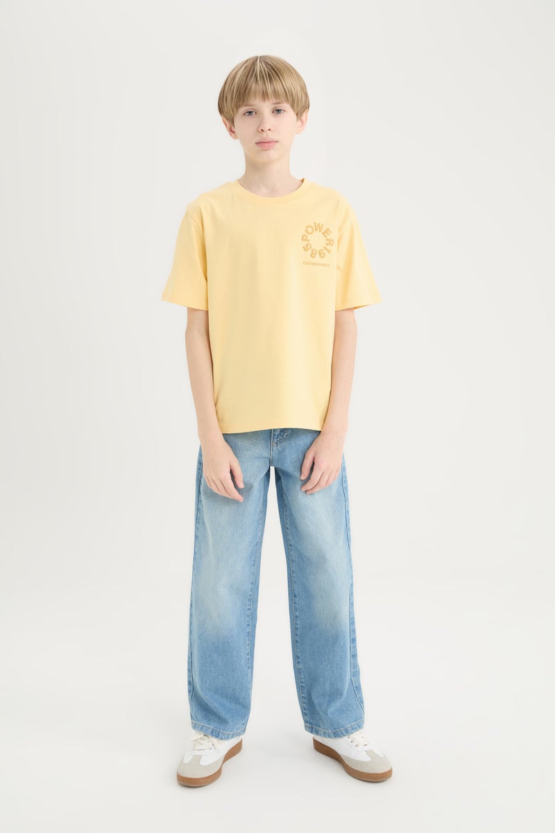 DeFacto Yellow Boy Oversize Fit Printed Short Sleeve T-Shirt Casual - Image 2