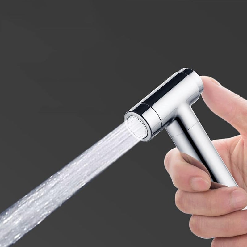 مرشة يدوية نحاسية مع خرطوم بطول 2 متر لغسل المرحاض وحفاضات الأطفال والحيوانات الأليفة والغسيل النسائي - Image 3