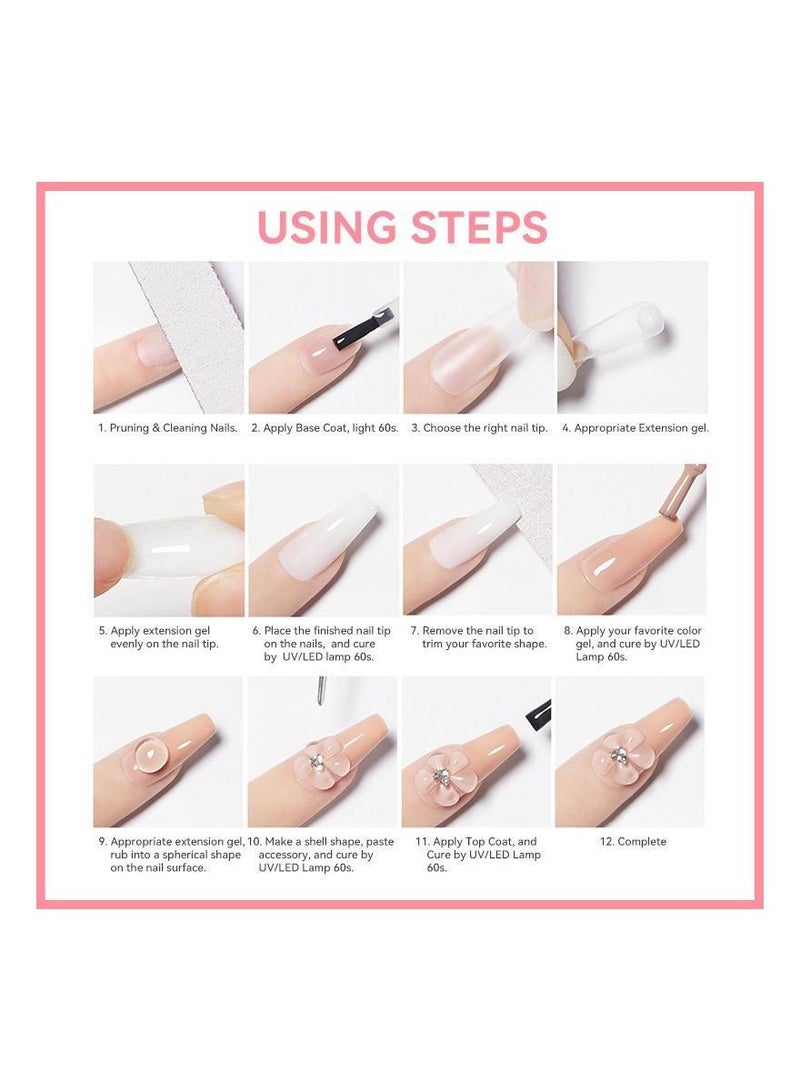 BP 1 Colour Nail Extension Gel Kit Contain 100 Piece Crystal Nail Molds Multicolour - Image 3