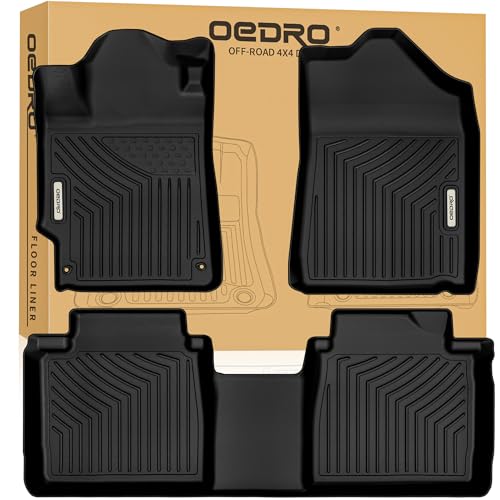 OEDRO Floor Mats Fit for Toyota Camry 20112007 Custom Fit Front 2nd Row Floor Liner Set TPE All Weather Protection Camry Car Mats Black