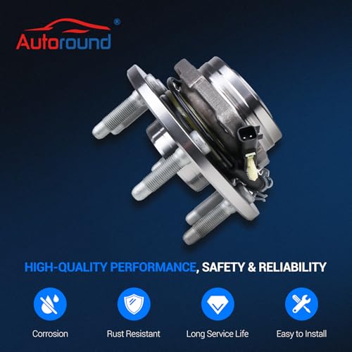 Autoround 515160 4WD Front Wheel Bearing and Hub Assembly Fit for 2014-2020 Chevrolet GMC Cadillac - Tahoe Sierra 1500 Yukon XL Escalade ESV Silverado 1500 XTS Suburban, 6-Lug w/ABS - Image 5
